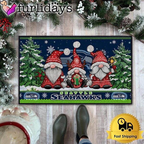 NFL Seattle Seahawks Christmas Gnomes Doormat