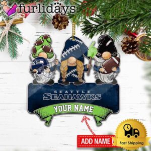 NFL Seattle Seahawks Custom Gnome Christmas Ornament