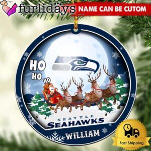 NFL Seattle Seahawks Santa And Reindeers…