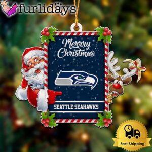 NFL Seattle Seahawks Santa Claus Merry Christmas Ornament