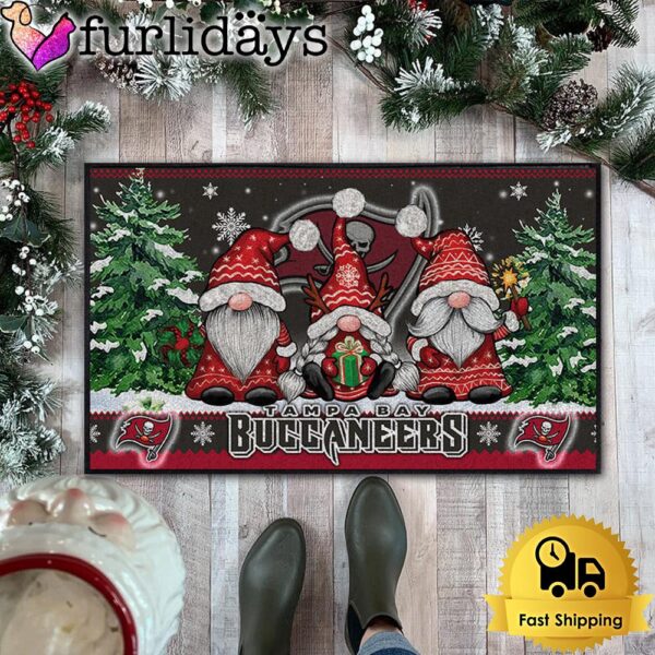 NFL Tampa Bay Buccaneers Christmas Gnomes Doormat