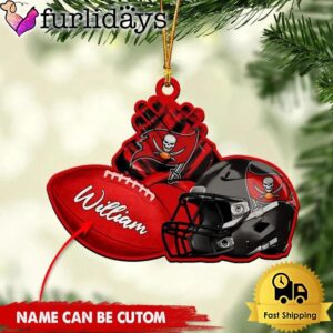 NFL Tampa Bay Buccaneers Rugby And Helmet Custom Christmas Ornament