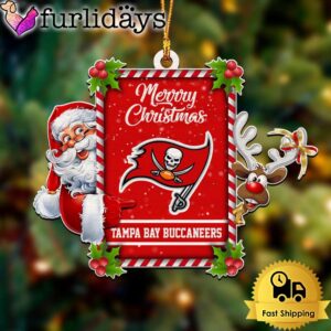 NFL Tampa Bay Buccaneers Santa Claus Merry Christmas Ornament