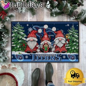 NFL Tennessee Titans Christmas Gnomes Doormat