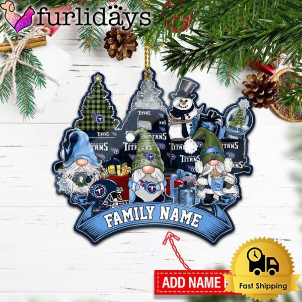 NFL Tennessee Titans Personalized Name Gnome Christmas Ornament