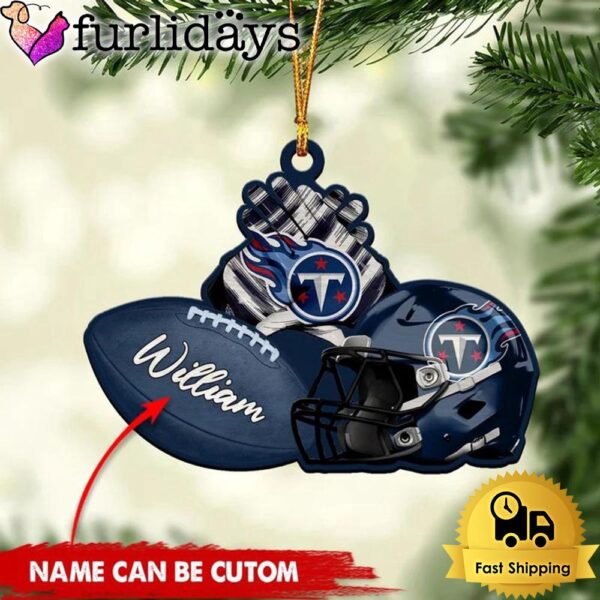 NFL Tennessee Titans Rugby And Helmet Custom Christmas Ornament