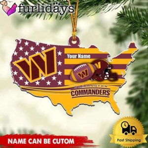 NFL Washington Commanders American Flag Logo Team Custom Christmas Ornament