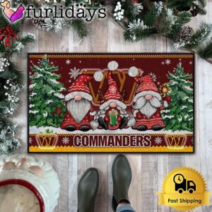 NFL Washington Commanders Christmas Gnomes Doormat