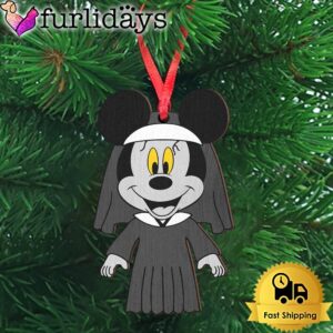 Nun Mouse Wooden Ornament