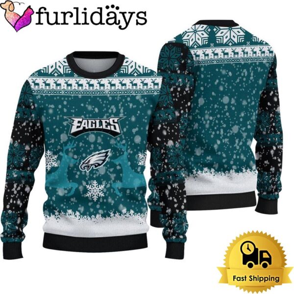 Philadelphia Eagles Reindeer Football Ugly Christmas Sweater