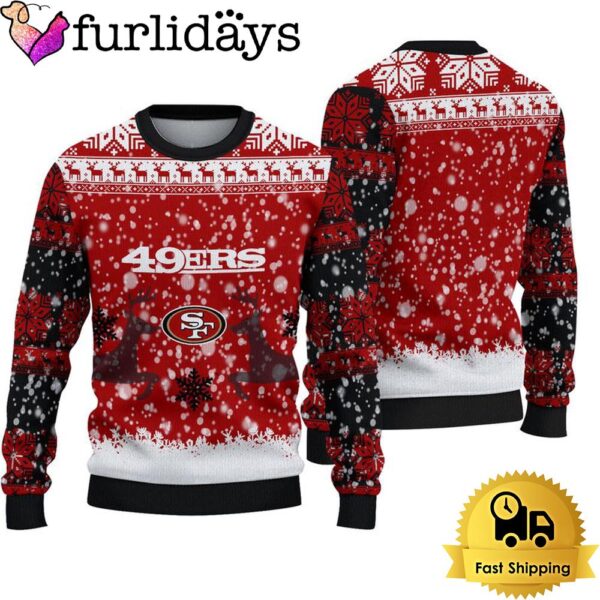 San Francisco 49ers Reindeer Football Ugly Christmas Sweater