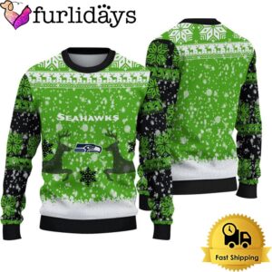 Seattle Seahawks Reindeer Football Ugly Christmas…