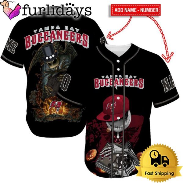 Tampa Bay Buccaneers Skull Halloween Custom Name And Number Baseball Jersey