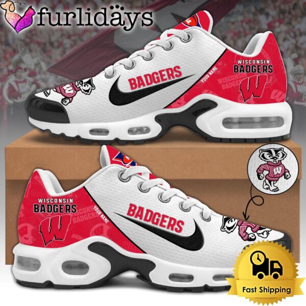 Wisconsin Badgers Football Mascot Symbol Custom Air Max Plus Shoes