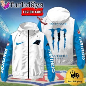 Custom Carolina Panthers Windbreaker Jacket With…