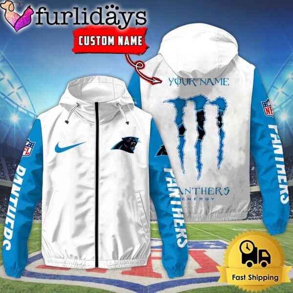 Custom Carolina Panthers Windbreaker Jacket With Claw Marks Design