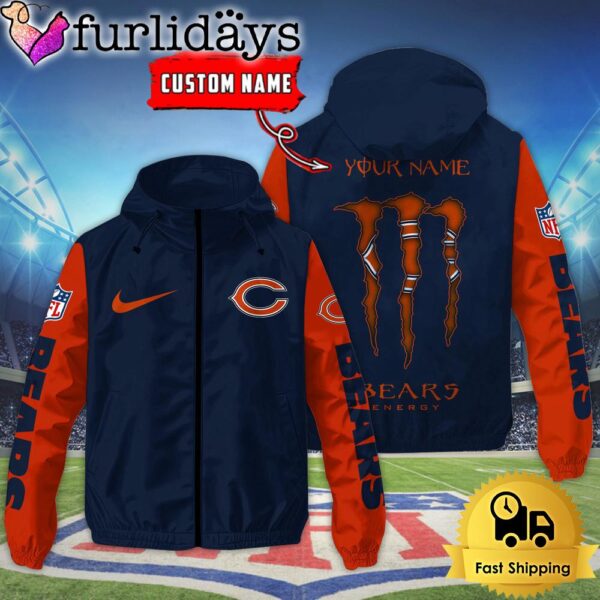 Custom Chicago Bears Windbreaker Jacket With Claw Marks Design