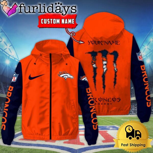 Custom Denver Broncos Windbreaker Jacket With Claw Marks Design