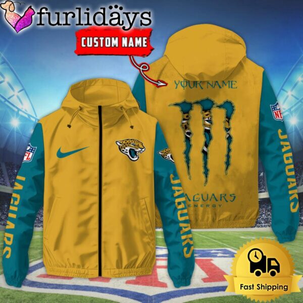 Custom Jacksonville Jaguars Windbreaker Jacket With Claw Marks Design