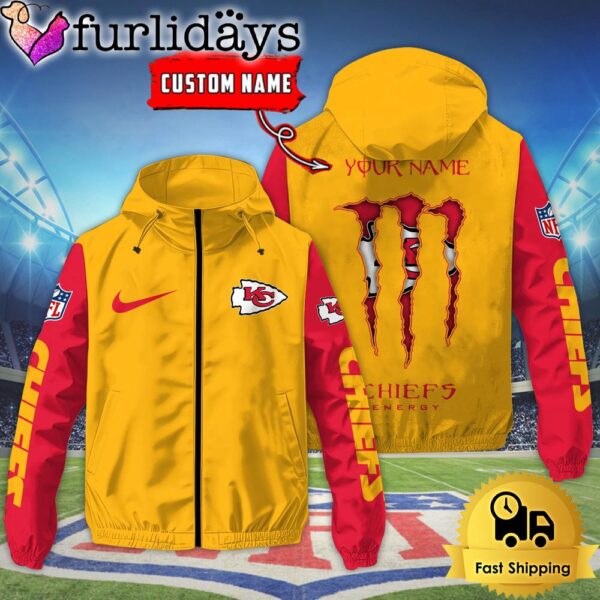 Custom Kansas City Chiefs Windbreaker Jacket With Claw Marks Design