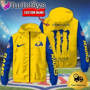 Custom Los Angeles Rams Windbreaker Jacket…