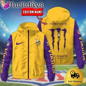 Custom Minnesota Vikings Windbreaker Jacket With…