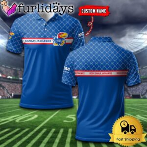 Custom NCAA Kansas Jayhawks Team Logo Pattern Polo Shirt