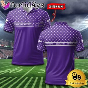 Custom NCAA Kansas State Wildcats Team Logo Pattern Polo Shirt