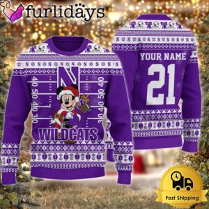 Custom NCAA Northwestern Wildcats Mickey Mouse…