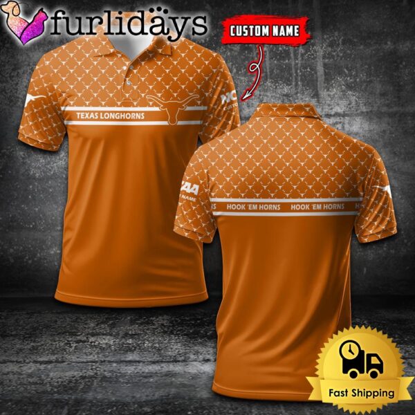 Custom NCAA Texas Longhorns Team Logo Pattern Polo Shirt