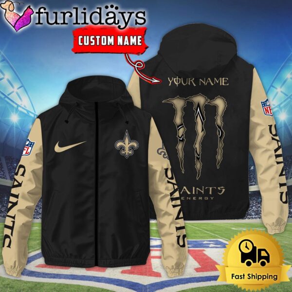 Custom New Orleans Saints Windbreaker Jacket With Claw Marks Design