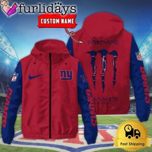 Custom New York Giants Windbreaker Jacket…