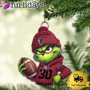 Custom NFL Atlanta Falcons Grinch Christmas…