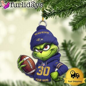 Custom NFL Baltimore Ravens Grinch Christmas…