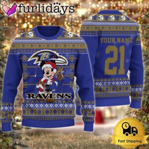 Custom NFL Baltimore Ravens Mickey Mouse…