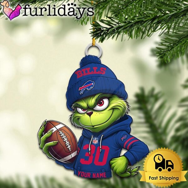 Custom NFL Buffalo Bills  Grinch Christmas Ornament