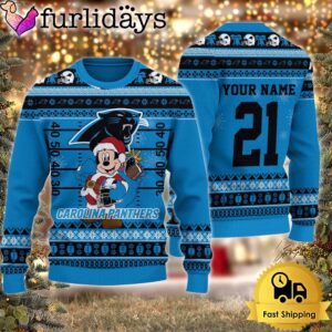 Custom NFL Carolina Panthers Mickey Mouse…