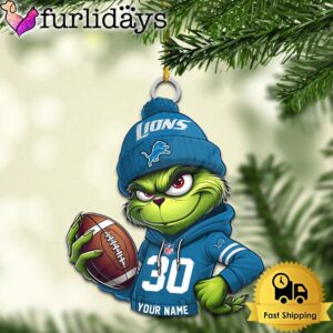 Custom NFL Detroit Lions Grinch Christmas…