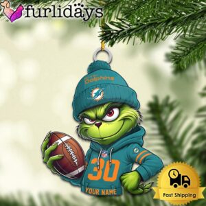 Custom NFL Miami Dolphins Grinch Christmas…