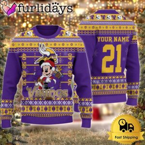 Custom NFL Minnesota Vikings Mickey Mouse…