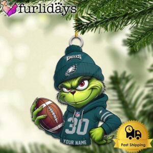 Custom NFL Philadelphia Eagles Grinch Christmas…