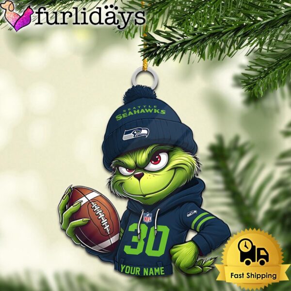 Custom NFL Seattle Seahawks Grinch Christmas Ornament