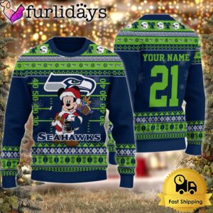 Custom NFL Seattle Seahawks Mickey Mouse…