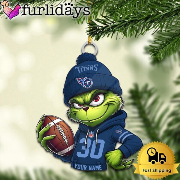 Custom NFL Tennessee Titans Grinch Christmas Ornament