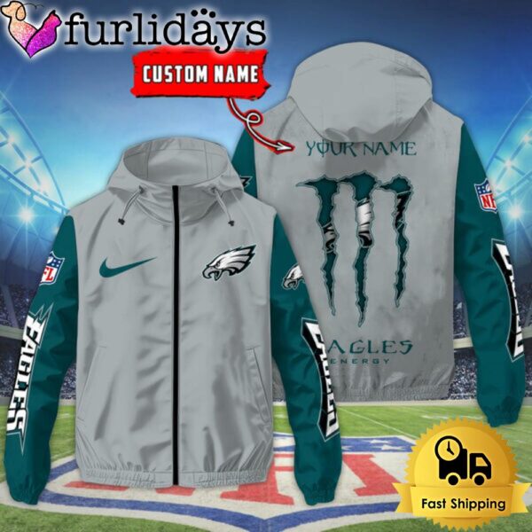 Custom Philadelphia Eagles Windbreaker Jacket With Claw Marks Design