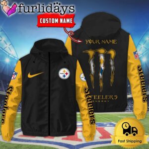 Custom Pittsburgh Steelers Windbreaker Jacket With…