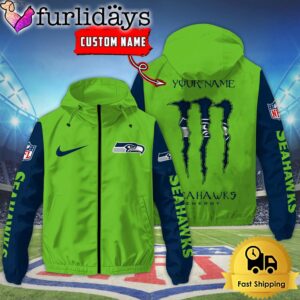 Custom Seattle Seahawks Windbreaker Jacket With…