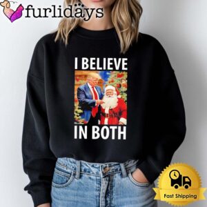 I Believe In Both Trump And Santa Funny Pro Trump Christmas T Shirt