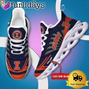 Illinois Fighting Illini NCAA Custom Max Soul Shoes Sneaker