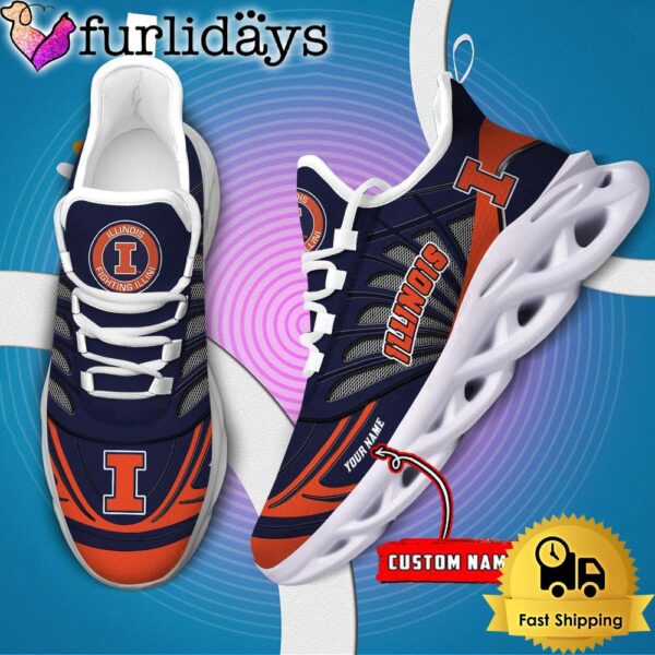 Illinois Fighting Illini NCAA Custom Max Soul Shoes Sneaker